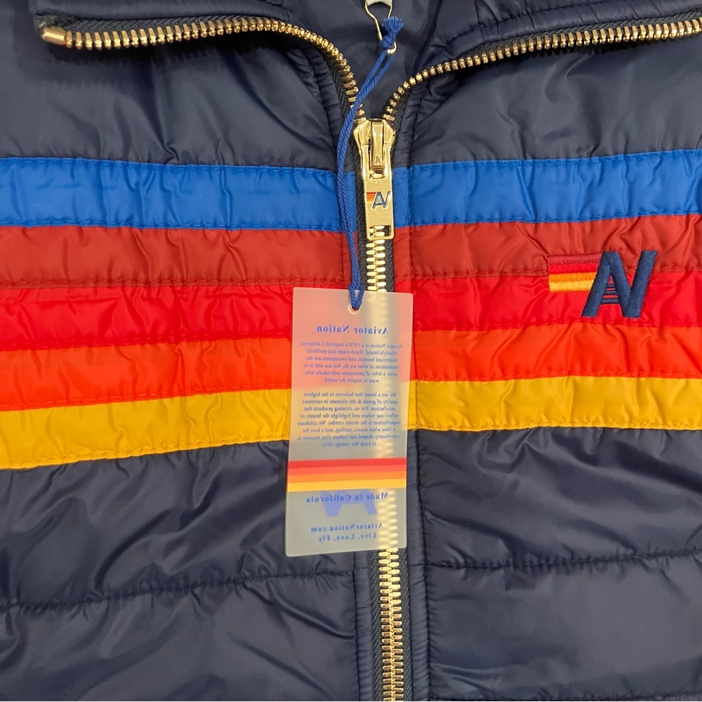 NWT Aviator Nation Women’s 5 Stripe Vest- Womens M - Picture 10 of 11